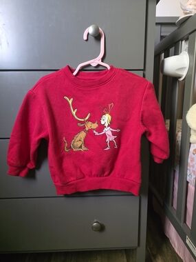 Old Navy Red Kids Sweatshirt with Grinch Graphic
